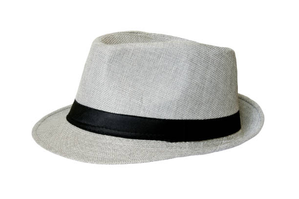 istock Silver Grey Hat for Men Isolated on White Background with Clipping Path 1284243256