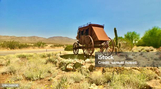 One Relic Stagecoach Stock Photo - Download Image Now - Anza Borrego Desert State Park, Plow, Stagecoach