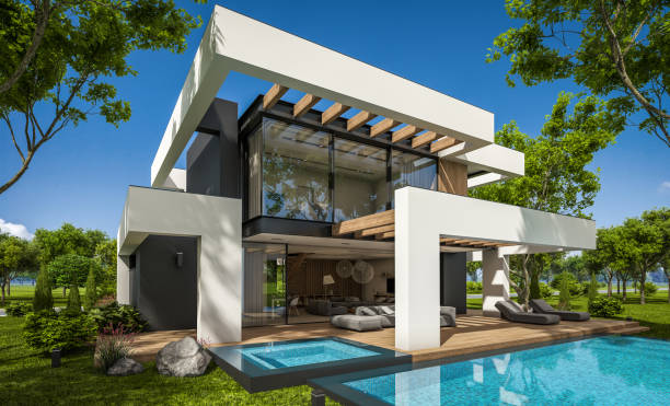 istock 3d rendering of modern house in luxurious style 1284245152