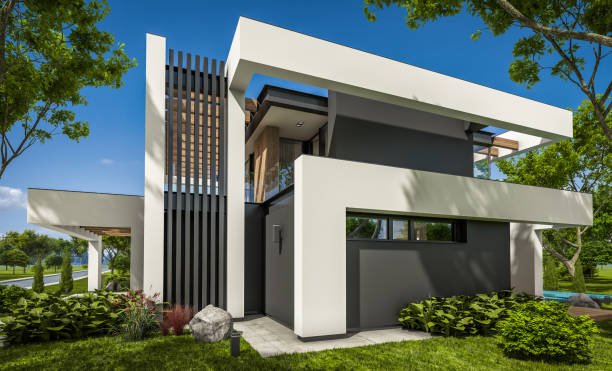 istock 3d rendering of modern house in luxurious style 1284245172