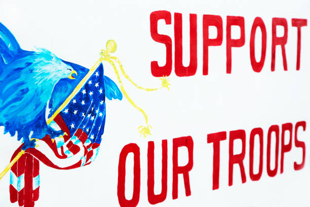 Patriotic banner for Veterans' Day or Memorial Day or just any time you want to show support for our Military.  It is the SOLDIER that gives us our freedoms, who defends the Constitution and is willing to give their life for those freedoms.  Homemade sign.