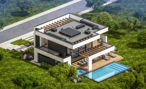 istock 3d rendering of modern house in luxurious style 1284245190