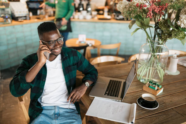 istock Handsome African American male student working 1284246024
