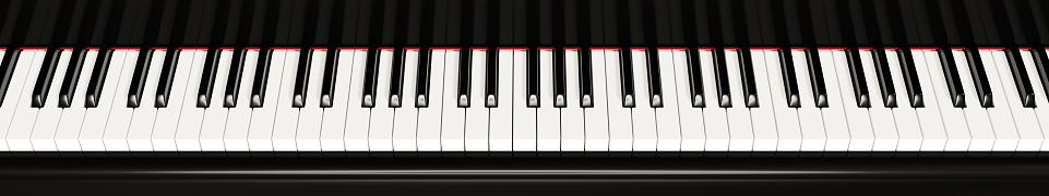 isolated black and white piano keyboard