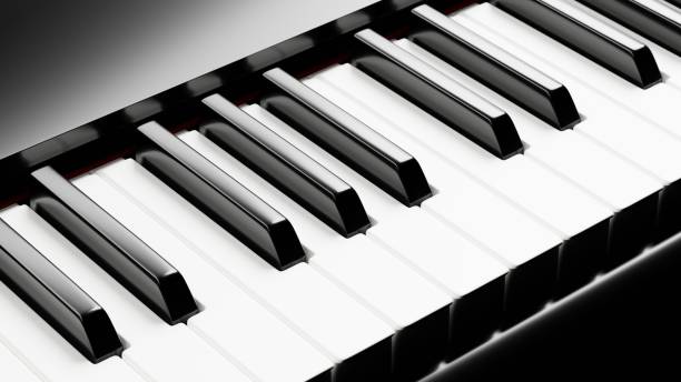 istock Piano keyboard close up view 3D illustration 1284247551