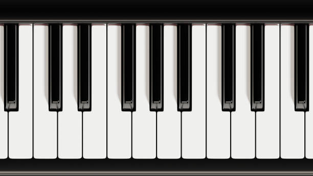 istock Piano keyboard close up view 3D illustration 1284247553