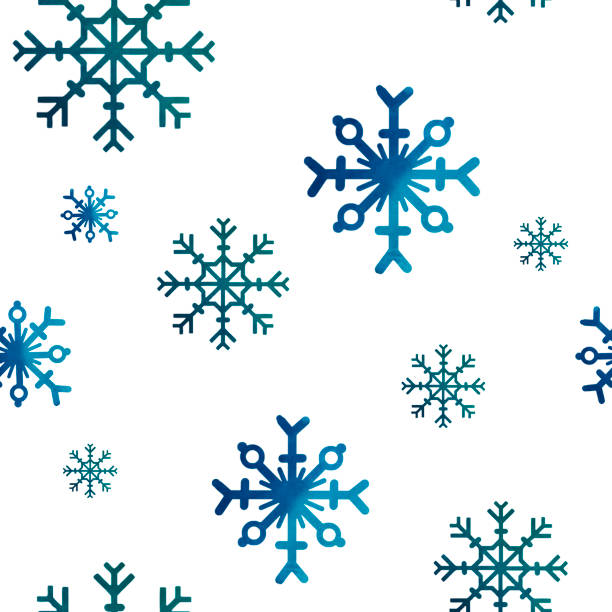 istock Watercolor seamless pattern with blue snowflakes 1284248165