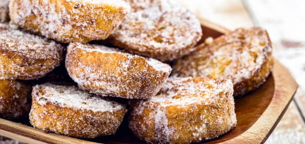 istock baked or fried bread with sugar and cinnamon. Dessert called Rabanada, Torrija or golden bread. cooking do Brasil, Portugal and Spain 1284248450