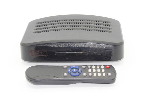 istock tv set top box isolated on white background with selective focus 1284249614