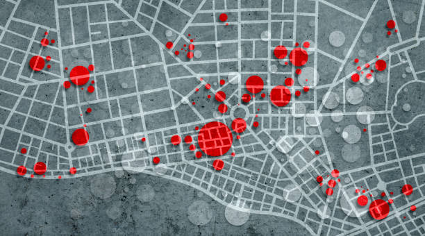istock Simulation of pandemic spreading in a city 1284252786