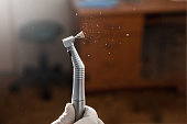 Dental highspeed handpiece and polishing brush in action