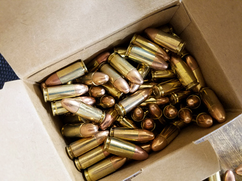 9 MM Ammunition on display in box..