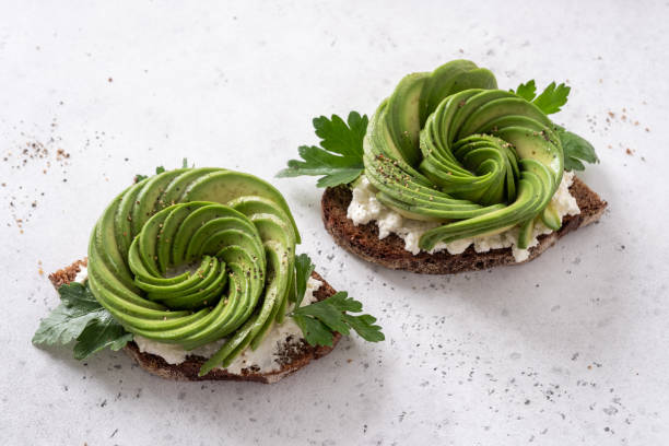 Fresh avocado toasts