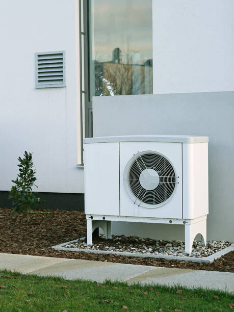 istock Modern house of future with efficient heat pump 1284265114