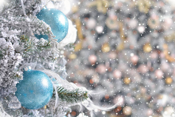 istock Christmas tree decorated with Christmas tree decorations close up. Christmas background. Happy New Year! 1284266564