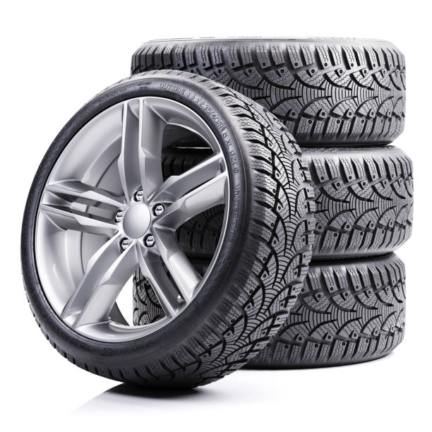 istock Group of car winter tires 1284268750