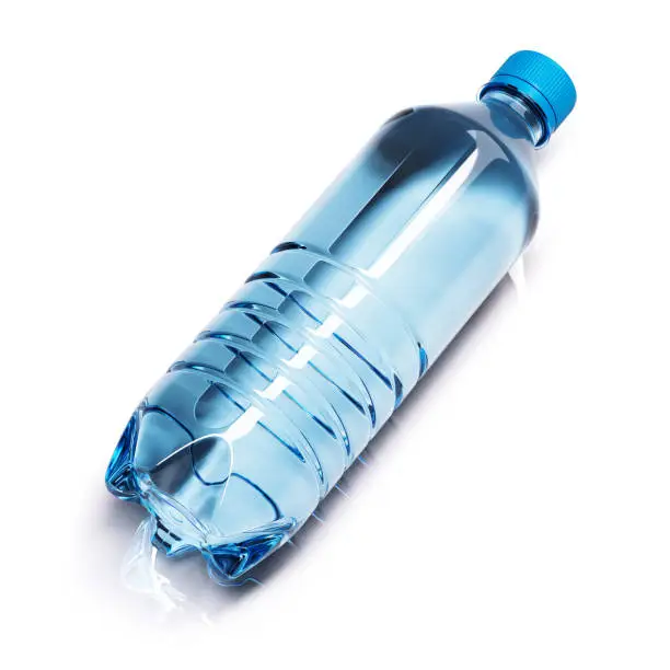Plastic bottle with water isolated on white background 3d