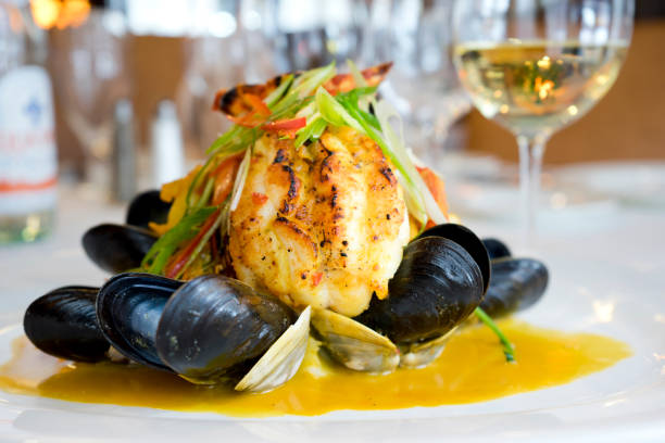 istock Clams and lobster dish in restaurant 1284273269