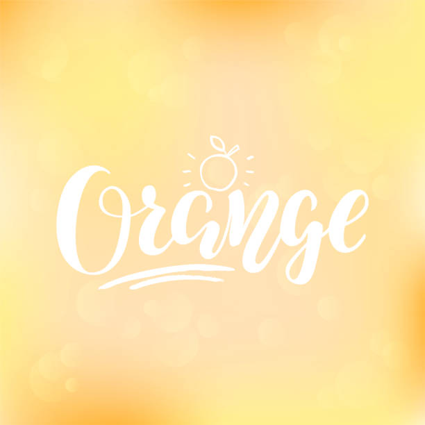 ilustrações de stock, clip art, desenhos animados e ícones de orange white isolated word - orange background