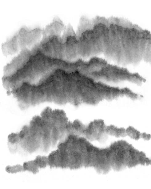 istock Background with mountains. Ink mountain. Black and white image. Ink Chinese mountain landscape. Mountains in the fog. Trees on the mountain. Ink image. Pines. Hill,  peak 1284278297
