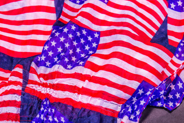 istock Worn American Flag Scarf With Tears 1284279286