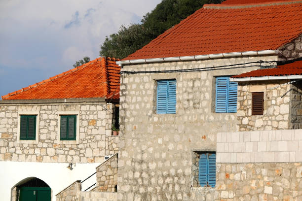 Traditional Mediterranean buildings on Lastovo island, Croatia.