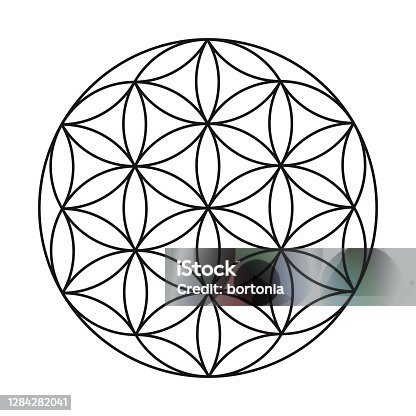 istock Flower of Life Sacred Geometry Icon on Transparent Background 1284282041