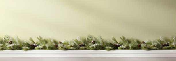 istock Christmas Garland On Mantelpiece 1284283115