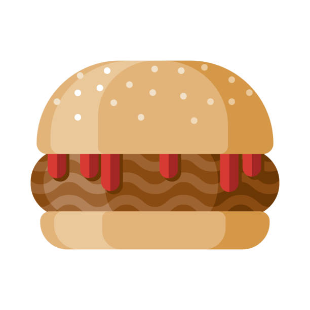 Sloppy Joe Icon on Transparent Background A flat design icon on a transparent background (can be placed onto any colored background). File is built in the CMYK color space for optimal printing. Color swatches are global so it’s easy to change colors across the document. No transparencies, blends or gradients used. sloppy joes stock illustrations