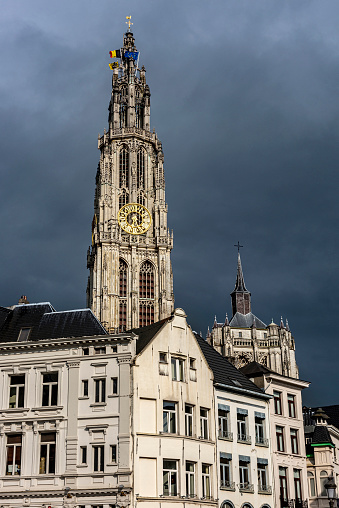 Cathedral of Our Lady square in Antwerpen, Belgium.