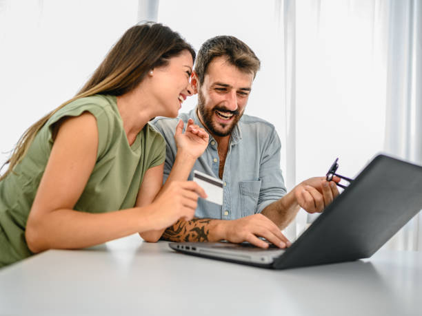 istock Couple buying some goods online 1284290157
