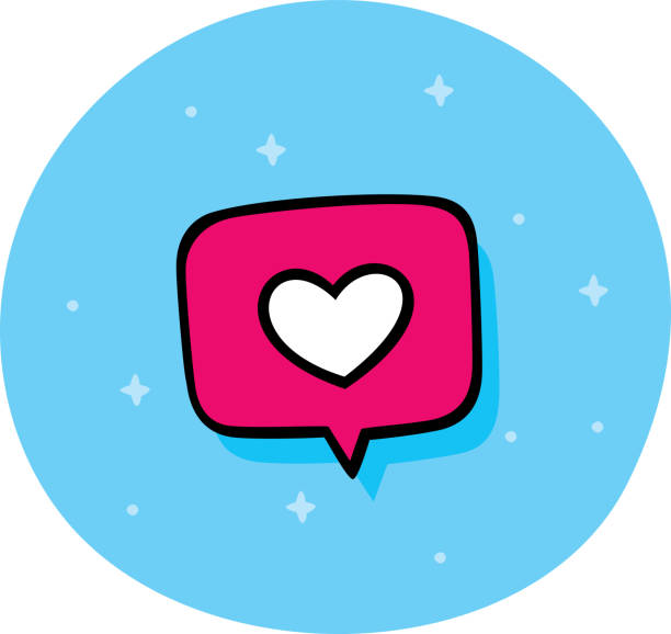 illustrations, cliparts, dessins animés et icônes de heart speech bubble doodle - friendship satisfaction admiration symbol