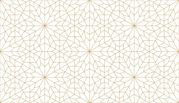 ilustraciones, imágenes clip art, dibujos animados e iconos de stock de patrón vectorial sin costuras en estilo árabe auténtico. - geometric pattern