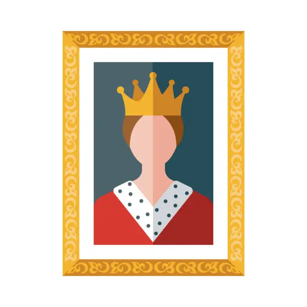 Vector illustration of Royal Portrait Icon on Transparent Background