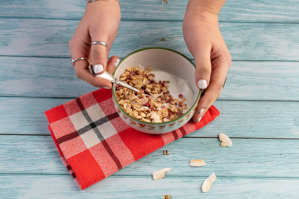 istock Cereal bowl with dried fruits 1284303749