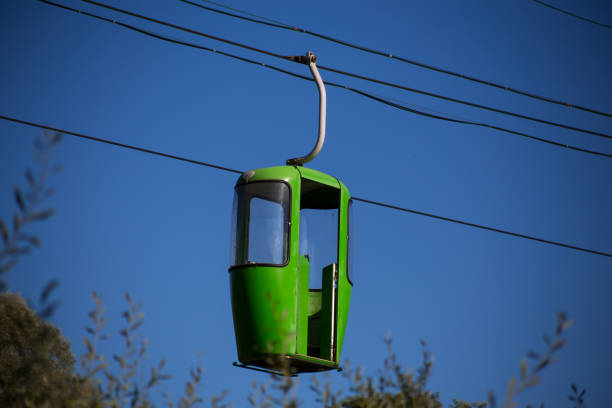 Soviet futuristic cable car in Kharkov in Gorky Park