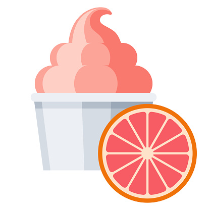 Grapefruit Ice Cream On Transparent Background Stock Illustration -  Download Image Now - Ice Cream Parlor, Ice Cream, Flat Design - iStock