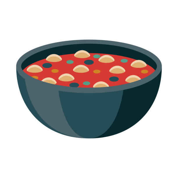 ilustraciones, imágenes clip art, dibujos animados e iconos de stock de icono minestrone sobre fondo transparente - minestrone