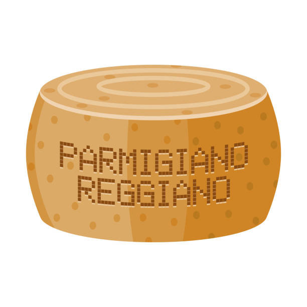 ilustrações de stock, clip art, desenhos animados e ícones de parmigiano reggiano icon on transparent background - parmesan cheese