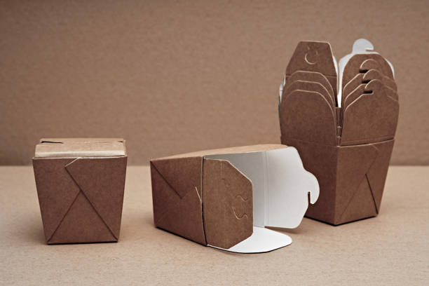 istock Paper, environmentally friendly disposable tableware for noodles, lunch, dessert. Fast food, cafe 1284308170