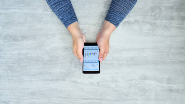 istock Top view of holding using smart phone 1284310524