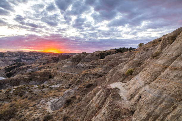 istock Dramatic Sunset over Rugged North Dakota Canyon 1284311238