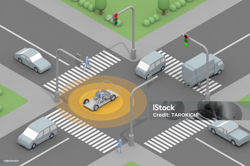 Intersection Autonomous Driving It Runs Automatically Autonomous Driving At Intersections Slow Down ...