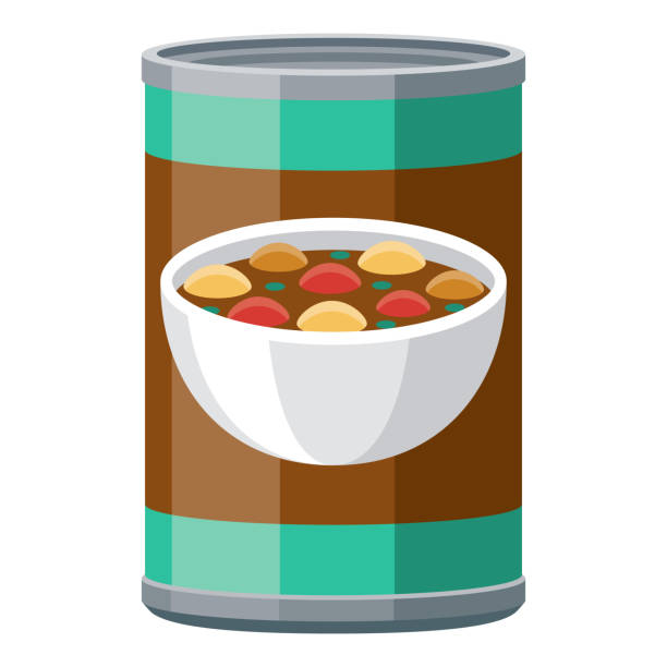 ilustrações, clipart, desenhos animados e ícones de ícone ensopado enlatado em fundo transparente - soup