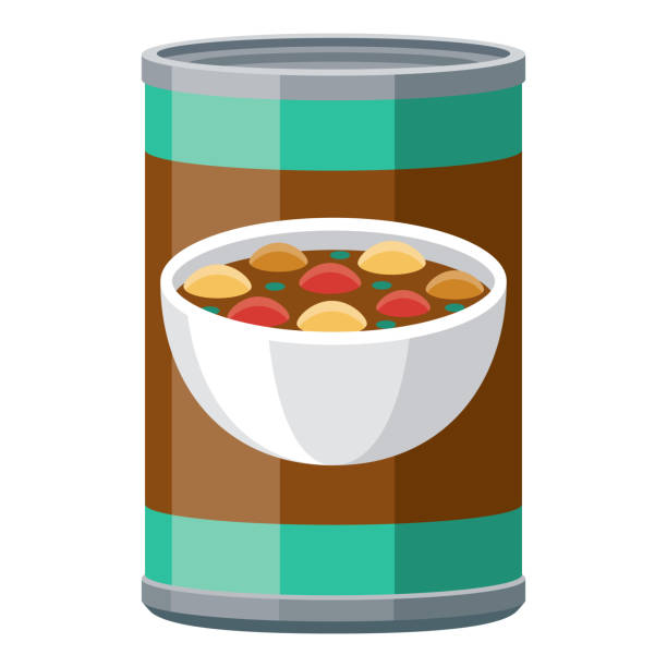 Canned Stew Icon on Transparent Background A flat design icon on a transparent background (can be placed onto any colored background). File is built in the CMYK color space for optimal printing. Color swatches are global so it’s easy to change colors across the document. No transparencies, blends or gradients used. gravy stock illustrations