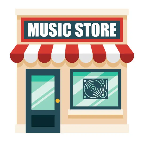 Vector illustration of Music Store on Transparent Background