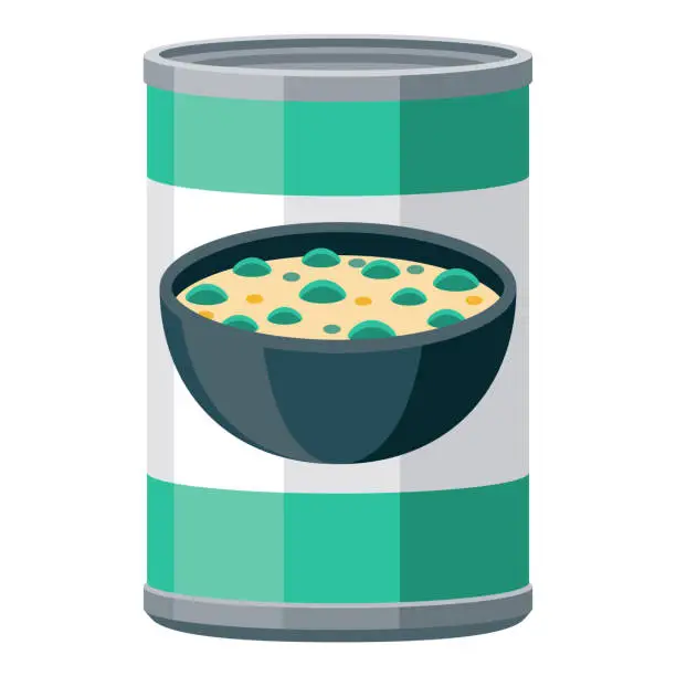 Vector illustration of Canned Soup Icon on Transparent Background