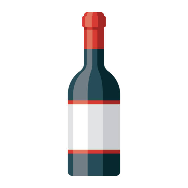 ilustrações de stock, clip art, desenhos animados e ícones de wine bottle icon on transparent background - garrafa vinho