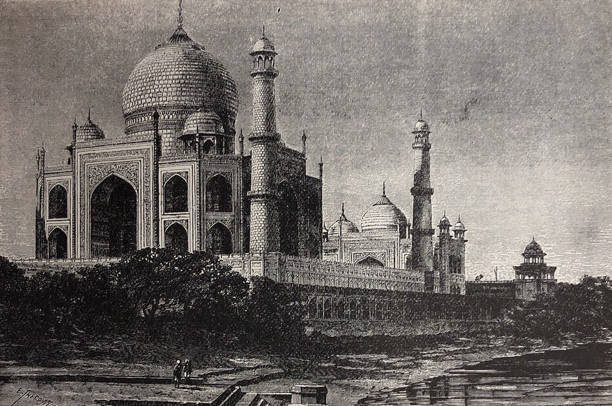 istock Antique illustration - India - the Taj mausoleum 1284317856