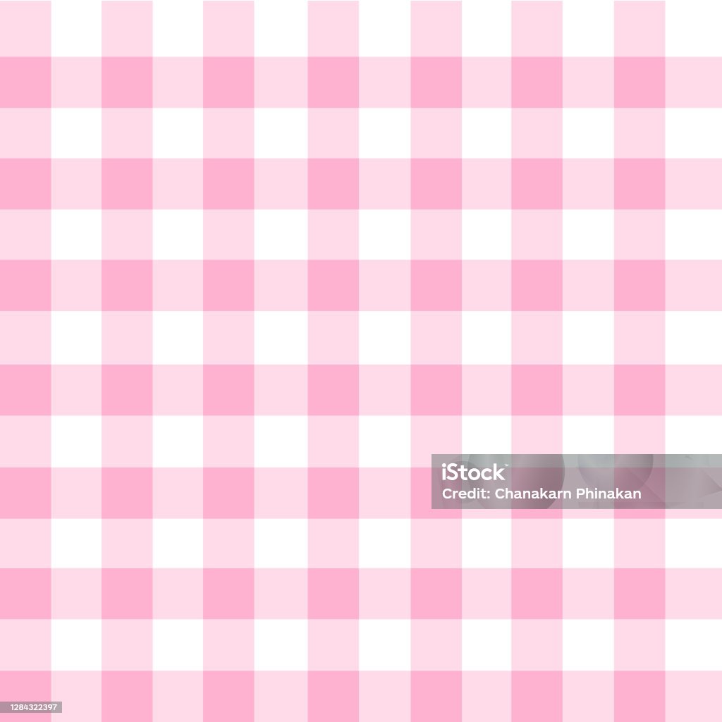 Pink Tablecloth Pattern Pink Checkered Tablecloths Seamless Pattern Background Stock ...